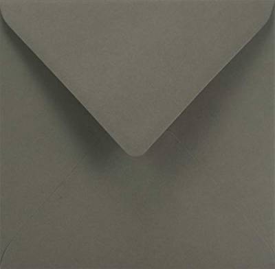 Netuno 100 Umschläge quadratisch Graphit-Dunkel-Grau 153 x 153 mm 115g Sirio Color Anthracite farbige Briefumschläge für Einladungskarten Geburtstagskarten Weihnachtskarten Einladungsumschläge farbig von Netuno