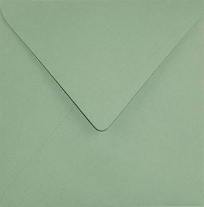 Netuno 100 quadratische Briefumschläge Grün 153x 153 mm 120g Keaykolour Matcha Tea grüne Briefumschläge elegant für Einladungs-Karten Geburtstags-Karten Hochzeits-Karten green envelope wedding von Netuno