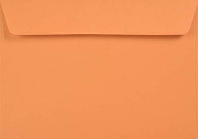 Netuno 100x Briefumschlag Orange DIN C6 114 x 162 mm 120g Kreative Mandarin schöner Umschlag Öko-Papier Briefkuvert bunt Recyclingpapier Briefhülle farbig elegant für Einladungen Hochzeit Geburtstag von Netuno