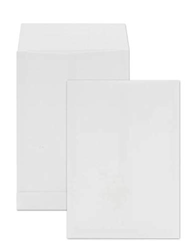 Netuno 20x weiße Faltentasche DIN C4 229× 324 mm 130g weiß Umschlag erweiterbar Faltenversandtasche C4 ohne Fenster große Versandtasche mit Stehboden Umschlagtasche Weiß Briefhülle C4 von Netuno