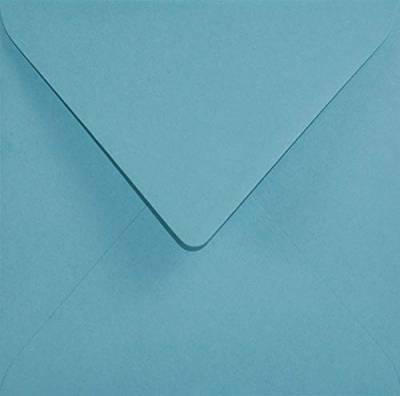Netuno 25 Blau quadratische Umschläge Blau 153x 153 mm 110g Woodstock Azzurro blaue Briefumschläge quadratisch schöne Briefkuverts festlich Ökopapier farbige Umschläge Ostern Weihnachten Hochzeit von Netuno