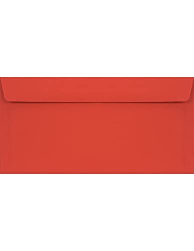Netuno 500 DIN lang Briefumschläge Rot 110x 220 mm 90g Burano Rosso Scarlatto rote Einladungs-Umschläge lang für Weihnachten Hochzeit Geburtstag farbig Papierbriefumschläge envelopes red invitation von Netuno