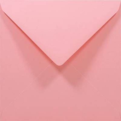 Netuno 50x Umschlag quadratisch Pink 14 x 14 cm 80g Rainbow Papier-Briefumschlag farbig ohne Fenster Rosa Einladungsumschlag bunt für Hochzeit Geburtstag Weihnachten Briefkuvert bunt von Netuno
