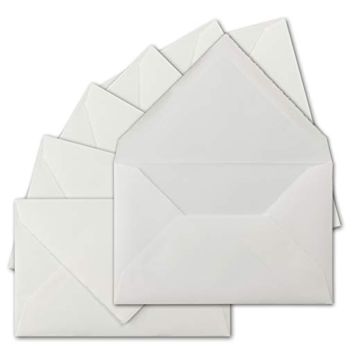25 Stück Vintage Briefumschläge - Büttenpapier - B6 11,8 x 18,2 cm - Diplomaten Format - Naturweiß (Weiß) halbmatt - Nassklebung von Neuser