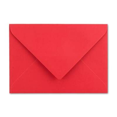 50x Briefumschläge DIN B6+ - 125 x 176 mm - Hell-Rot - farbige Kuverts für Grußkarten und besondere Briefe - 120 g/m² g/qm - stabil und sehr edel - ideal für Einladungen und Geschenkkarten von Neuser
