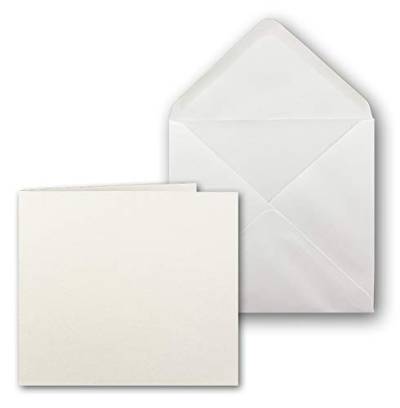 50x Quadratisches Leinen Struktur Faltkarten-Set mit Brief-Umschlägen 14,5 x 14,5 cm Papier-Bastel-Set inklusive hochwertiger Box GUSTAV NEUSER® von Neuser