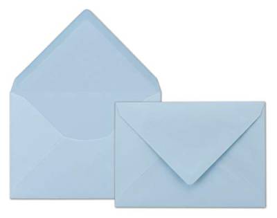 Briefumschläge hellblau - DIN C6-100 Stück - 80 g/m² - 114 x 162 mm - Nassklebung - Ideal für Grußkarten, Einladungen, Taufe, Geburtstag und besondere Anlässe - Marke: GUSTAV NEUSER von Neuser