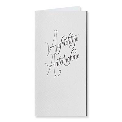 Neuser 15 Trauerkarte mit Text -Aufrichtige Anteilnahme - in Silberfolie mit Trauerrand - DIN Lang 10,6 x 21 cm - passende Umschläge - Gustav von Neuser
