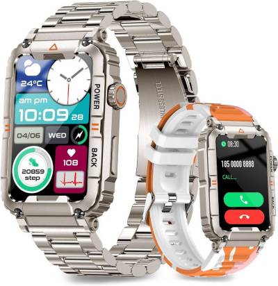 Niolina Smartwatch (1,57 Zoll, Android, iOS), mit Telefonfunktion, Blutdruckmessgerät Wasserdicht Sprachassistenten von Niolina