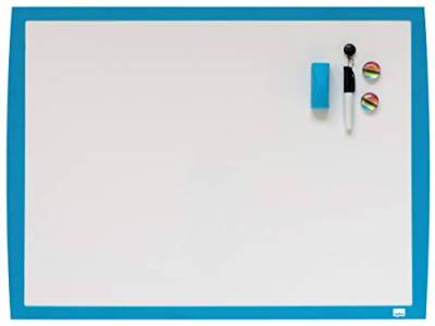 Nobo Kleines Magnetisches Whiteboard, Farbiger Rahmen, Wandmontage, Inklusive Passendem Zubehör, Zuhause/Büro, 585 x 430 mm, Blau, 2104176 von Nobo