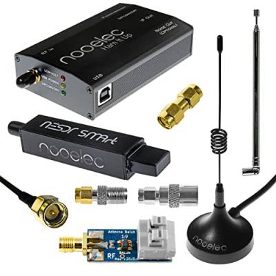 NooElec NESDR SMArt HF-Bundle: 100kHz-1.7GHz Softwaredefiniertes Funkgerät für HF/UHF/VHF einschließlich RTL-SDR, konfektionierter Ham It Up Upconverter, Balun, Adapter und Kabel von NooElec