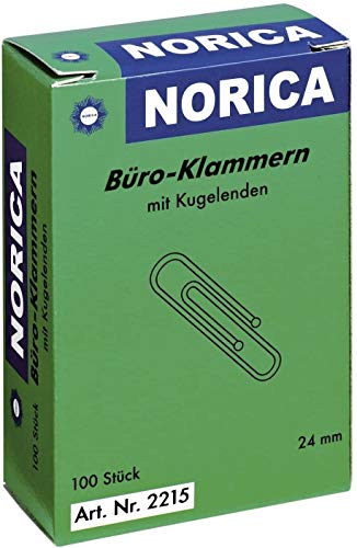 NORICA Büroklammern 24 mm verzinkt rund (1000er Pack) von Norica
