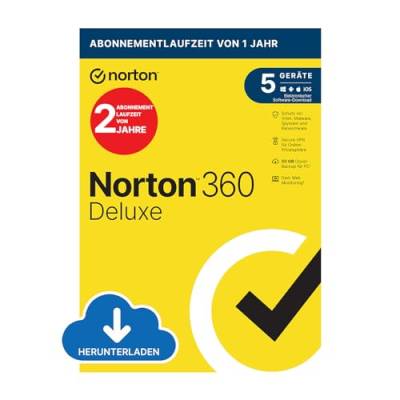 NORTON 360 Deluxe 2024 │ 5 Gerät │ 1 Benutzer │ 2 Jahre │ Aktivierungscode per Email von Norton