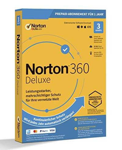 NORTON 360 DELUXE *3-Geräte / 1-Jahr* inkl. 25GB von NortonLifeLock