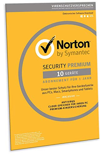Norton Security Premium 2019 | 10 Geräte | 1 Jahr | PC/Mac/iOS/Android | Download, Aktivierungscode in Frustfreier Verpackung von NortonLifeLock