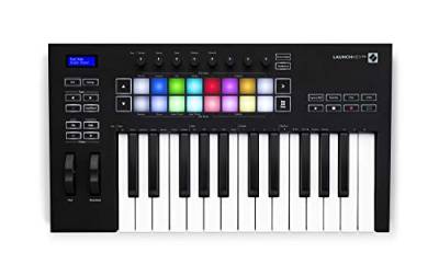 Novation Launchkey 25 [MK3] MIDI-Controller-Keyboard – Nahtlose Integration in Ableton Live. Akkord- und Skalenmodus sowie Arpeggiator. Sämtliche Software, die Sie für die Musikproduktion benötigen von Novation