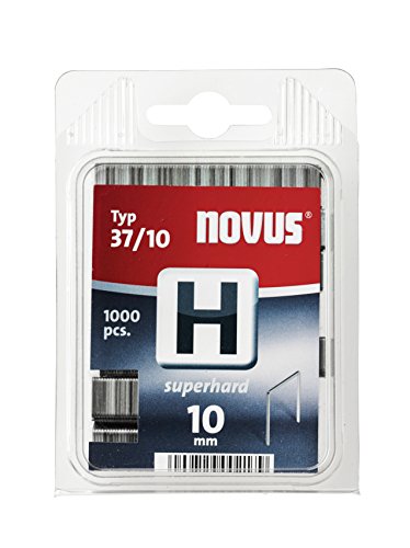 Novus Feindrahtklammern 10 mm "superhart", für Hammertacker, 1000 Tacker-Klammern, Typ H37/12, Heftmittel aus Stahldraht von Novus
