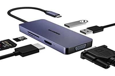 HOPDAY USB C Hub, 6 in 1 USB C Adapter für MacBook Air/Pro, Dual Display 4K HDMI Docking Station von OBERSTER