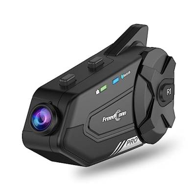 OBEST Motorrad Bluetooth Headset mit 2K Kamera,1000 m wasserdichtes Walkie-Talkie für 6 Fahrergruppen mit Musik teilen/Bluetooth 5.0/128G TF-Karte/2-in-1-Mikrofon von OBEST