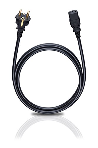 Oehlbach Powercord C13 / 500 - Netzkabel mit Schukostecker & Kaltgerätekupplung - VDE geprüft, hochflexibel, hervorragende Kontaktsicherheit - 5 m - schwarz von OEHLBACH
