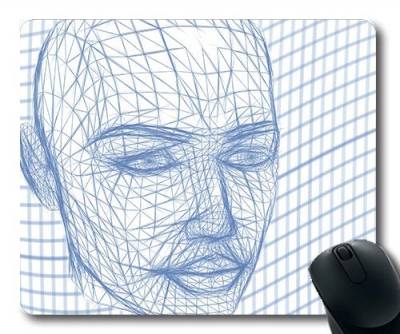 (Precision Lock Edge Mouse Pad) Head Wireframe Face Lines Wave Network Web Gaming Mouse Pad Mouse Mat for Mac or Computer von OEM