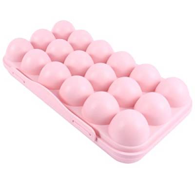 OKUMEYR Reisebehälter 2St Eierhalter für gefüllte Eier mit Deckel Eierhalterbehälter Kühlschrank Essenstablett Kücheneierablage Eierverschlussbehälter Lebensmittel Container Rosa von OKUMEYR