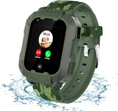 OKYUK 4G-Smartwatch für Kinder – Jungen- und Mädchenuhr mit GPS-Tracker, 2-Wege-Anruf, Sprach- und Video-Chat, SOS-WLAN, modische Smartwatch für Studentengeburtstage von OKYUK