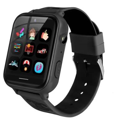 OKYUK Kinder-Smartwatch, Smart-Game-Uhr mit mehrere Funktionen verfügbar, Geburtstagsgeschenk für Jungen und Mädchen im Alter von 4–12 Jahren(A2 Schwarz) von OKYUK