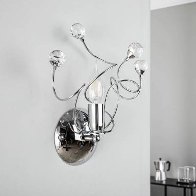 Wandlampe Trilly in Chrom mit Kristallen 1-flammig von ONLI