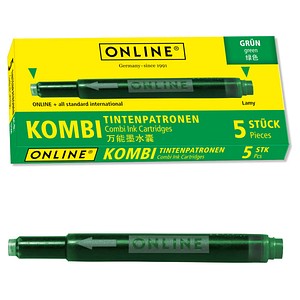 ONLINE® 17144/12 Tintenpatronen für Füller grün 5 St. von ONLINE®