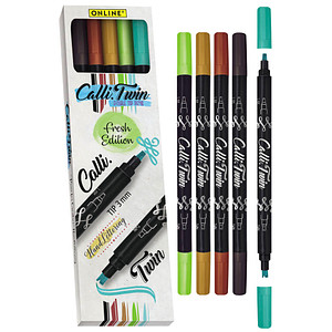 ONLINE® Calli.Twin Double Fresh Brush-Pens farbsortiert, 5 St. von ONLINE®
