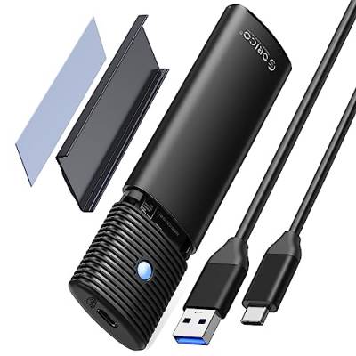 ORICO M.2 NVMe SATA SSD Gehäuse Adapter Werkzeuglos, Aluminium USB3.2/USB3.1 Gen2 10Gbps PCIe NVMe, 5Gbps NGFF SATA Externe M2 Case für M2 M-Key(B+M Key) 2230/2242/2260/2280 SSD-PWDM2G2A von ORICO