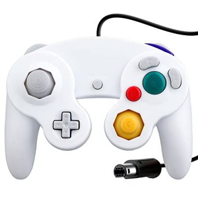 OSTENT Wired Schock Klassisch Controller Gamepad Joystick Joypad Kompatibel für Nintendo GameCube NGC Wii Konsole Videospiele Color Weiß von OSTENT
