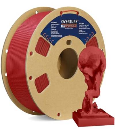 OVERTURE PLA Plus (PLA+) PLA-Filament 1,75 mm, professionelle PLA-Festigkeit, 1 kg Filament (2,2 lbs), Maßgenauigkeit 99% Wahrscheinlichkeit +/- 0,03 mm, für 3D-Drucker (Fresh Red) von OVERTURE