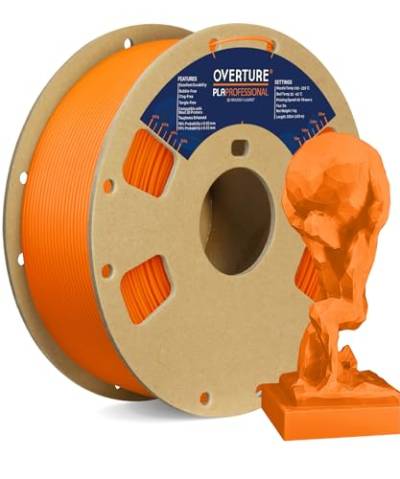 OVERTURE PLA Plus (PLA+) PLA-Filament 1,75 mm, professionelle PLA-Festigkeit, 1 kg Filament (2,2 lbs), Maßgenauigkeit 99% Wahrscheinlichkeit +/- 0,03 mm, für 3D-Drucker (Orange) von OVERTURE