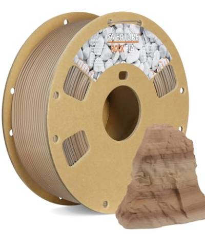 OVERTURE Rock PLA Filament 1.75mm Verbrauch, Marmor PLA Rolle 1kg Spule (2.2lbs), Maßgenauigkeit +/- 0.05 mm, für 3D Drucker (Sedimentary Rock) von OVERTURE