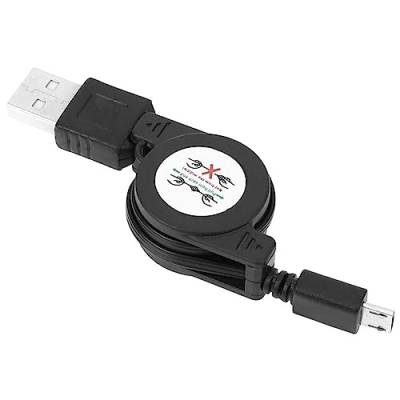 OcioDual Aufrollbar Ausziehbar Micro USB Kabel für Handy Smartphones Tablets MP3 Schwarz von OcioDual