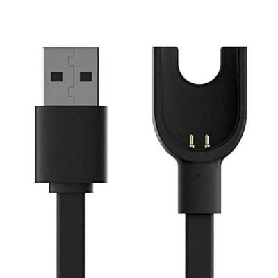OcioDual Ladekabel Ladegerät Ladestation Ersatz USB Kabel Fitness Ersatzkabel Charging Data Cable Schwarz für Xiaomi Mi Band 3 von OcioDual