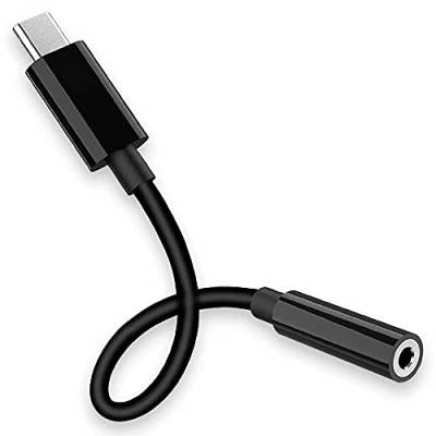 OcioDual USB Typ C Male auf 3.5 mm TRRS OMPT Klinke Adapter Female Schwarz Kopfhörer Kopfhöreranschluss Aux Jack Mini Kabel von OcioDual