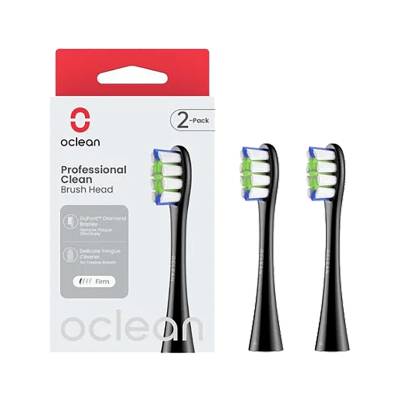 Oclean Professional clean 2 Pack Schwarz | Zahnb?rstenaufsatz | Kompatibel mit allen elektrischen Griffen von Oclean | CE- und FDA-Zulassung von Oclean