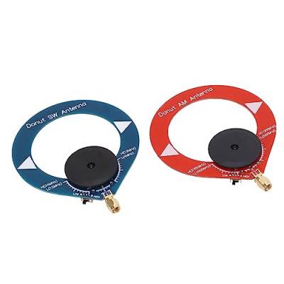 2-teiliges Donut SW-Antenne Tragbare Loop Antenne für UV und VHF, Mini-Ring-Transceiver, AM MW SW Mittelwellen Kurzwellen Transceiver Set Tragbare Mini-Schleifenantenne von Odorkle