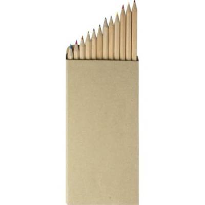 Packung mit farbigen Bleistiften aus Holz, 12 Stück im Kartonetui. Maße Artikel (cm): 9 x 18 x 0,8 cm. von OgniBene s.r.l.s.