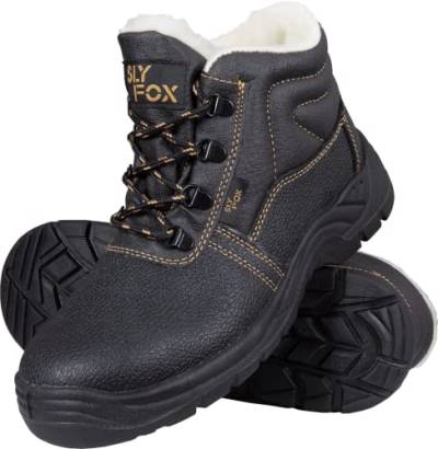 Ogrifox OX-SLX-TO-SB Arbeitsschuhe Herren, Damen | Sicherheitsschuhe | Mit Schafsfell isoliert | Safety Shoes | ISO EN20345 | Schwarz-Gold | Größe 41 von Ogrifox