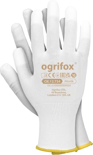 Ogrifox Schutzhandschuhe, Arbeitshandschuhe, Ox.12.734 Polfin, Weiß, 7 Größe, 240 Paar von Ogrifox