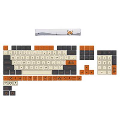 Oikabio 1 x PBT-Weltraum-Tastenkappen, mechanische Tastatur, kleiner Windhund und 1 x passende PBT-Sublimationstastenkappe mit 104 Tasten, K70-Tastenkappe von Oikabio