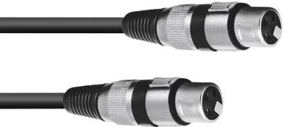 Omnitronic 3022075C XLR Adapterkabel [1x XLR-Buchse 3 polig - 1x XLR-Buchse 3 polig] 0.15m Schwarz von Omnitronic