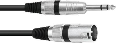 Omnitronic 30225197 XLR Adapterkabel [1x XLR-Stecker 3 polig - 1x Klinkenstecker 6.3 mm (stereo)] 5.00 m Schwarz (30225197) von Omnitronic