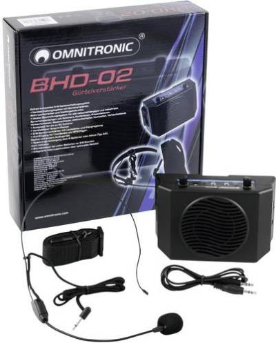 Omnitronic BHD-02 Mobiler PA Lautsprecher 5cm 2 Zoll batteriebetrieben 1St. von Omnitronic