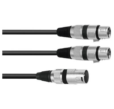 Omnitronic Omnitronic 30225210 XLR Adapterkabel [1x XLR-Stecker 3 polig - 2x XLR- Audio-Kabel, (1.50 cm) von Omnitronic
