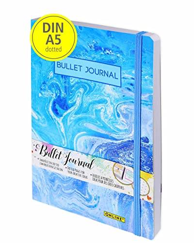 ONLINE Bullet Journal, Aquarell, Dotted-Notizbuch mit Soft Cover, Gummiband, DIN A5, 90g/m² FSC Papier, 192 Seiten von Online